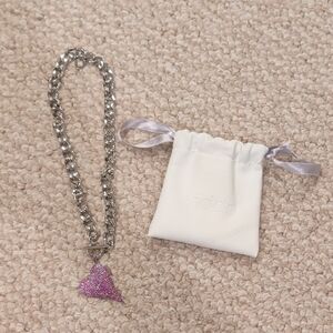 Vidda Silver and Pink Heart Choker Necklace